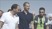 La UEFA inaugura un campo de fútbol en un campamento de refugiados de Jordania