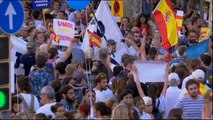 Polémica en la manifestación de Barcelona entre independistas y no independentistas