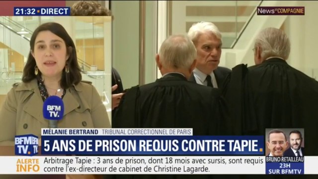 Arbitrage: cinq ans de prison ferme requis contre Bernard Tapie