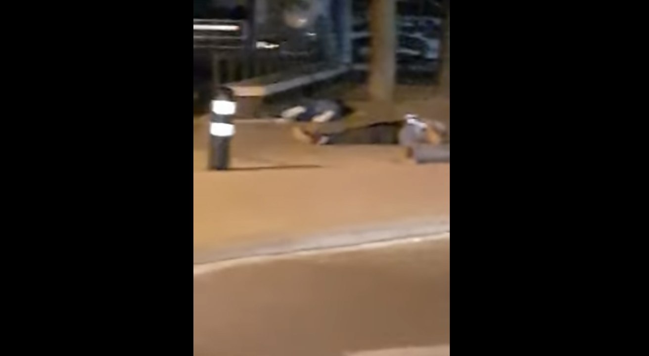 Momento del tiroteo en Cambrils