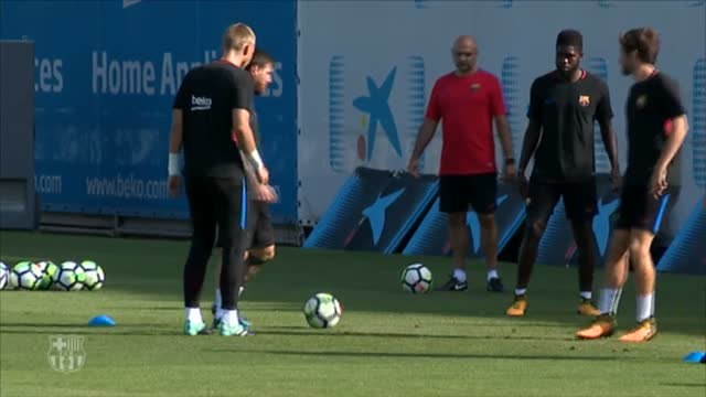 Último entrenamiento del Barça antes del Gamper