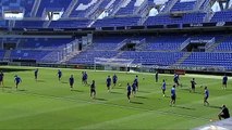 Penúltimo entrenamiento del Málaga antes de recibir al Real Madrid