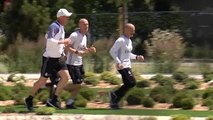 Zidane libera tensión entrenando en Valdebebas