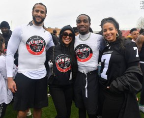 Colin Kaepernick Plays Football at Quavo's Charity Event