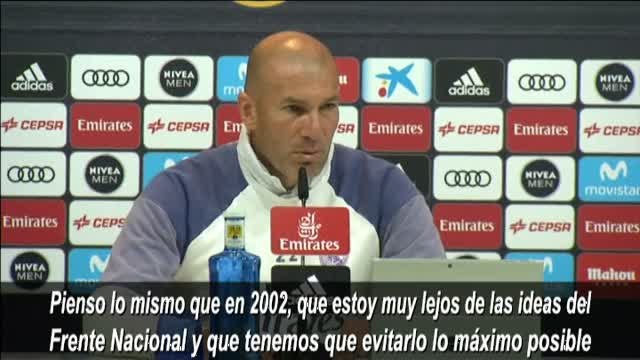 Zidane, sobre Le Pen: Tenemos que evitar el Frente Nacional lo máximo posible