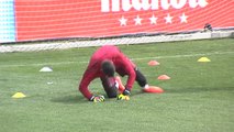 Entrenamiento bajo mínimos en el Atlético de Madrid