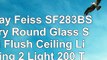 Murray Feiss SF283BS Perry Round Glass Semi Flush Ceiling Lighting 2 Light 200 Total Watts