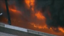 Un enorme incendio provoca el derrumbamiento de una autopista en Atlanta