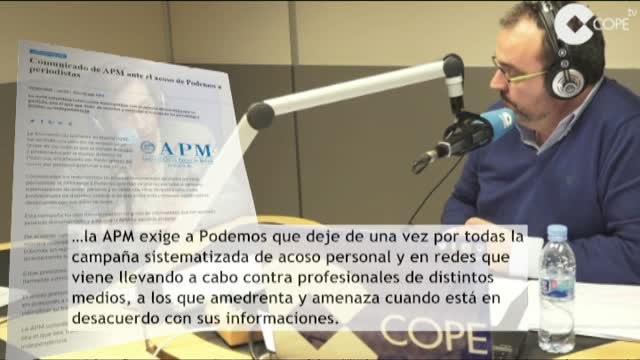 Las supuestas amenazas a periodistas por parte de Podemos en boca de todos