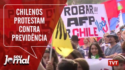 Chilenos protestam contra previdência parecida com a que Bolsonaro quer