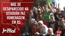 Mãe de desaparecido na ditadura leva flores a monumento em Porto Alegre