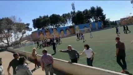 Impresionante batalla campal en los campos de fútbol de Mallorca