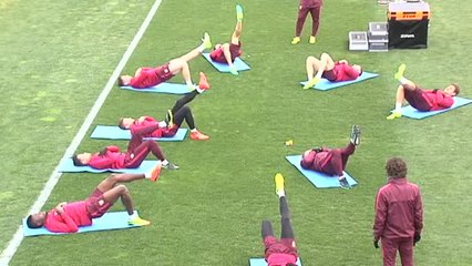 El Atlético se ejercita con la ausencia de Simeone