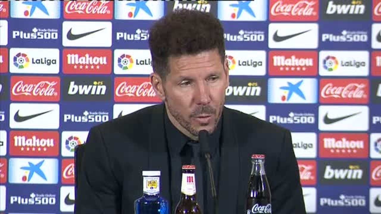 Simeone: "Soy feliz donde estoy, con jugadores que compiten con el corazón"