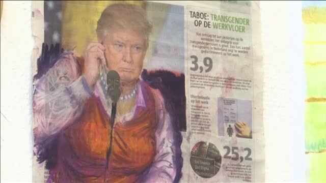 Una singular exposición en Holanda viste a Geert Wilders y Donald Trump de mujer