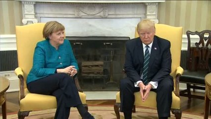 Trump recibe a Merkel en la Casa Blanca