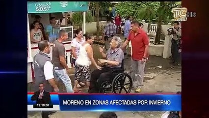 Presidente Moreno recorrió zonas afectadas por invierno