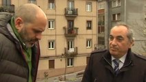 El consejero de vivienda del Gobierno vasco, Iñaki Arriola, acude a Sestao, la localidad donde se incendió un edificio