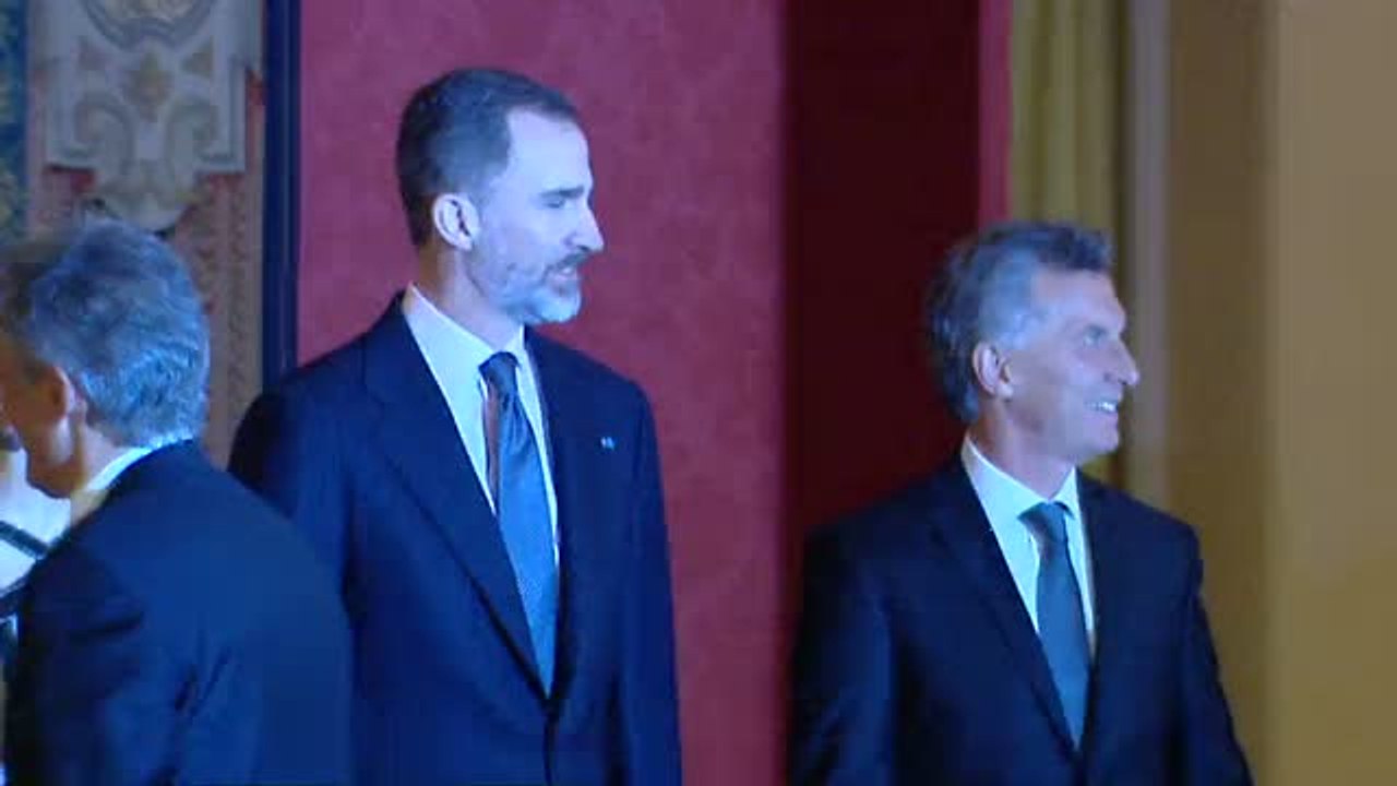 Cena de gala de Mauricio Macri y Juliana Awada a los Reyes en el Palacio de El Pardo