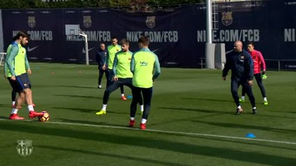 El Barça pasa página de la victoria en el Calderón y prepara a conciencia el partido ante el Sporting