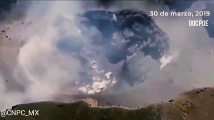 ASI SE VE CRÁTER DEL VOLCÁN POPOCATÉPETL  30 DE MARZO 2019