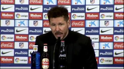 Simeone: "Entre la tranquilidad de los futbolistas y el empuje del público, el Calderón se llevó un final emocionante"