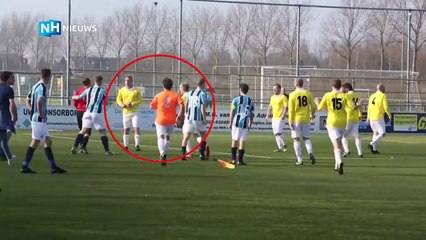 Yan hakem, futbolcuyu tek yumrukla bayılttı