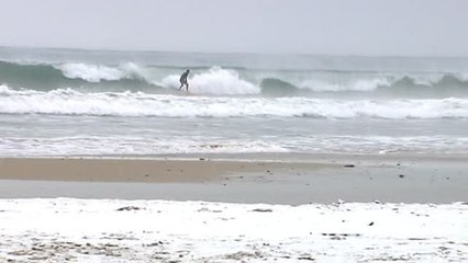 Imagen insólita de la nieve cubriendo playas de Torrevieja y Denia