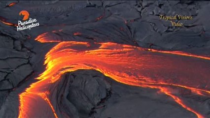 El espectáculo de la lava sobre Hawái, a vista de pájaro