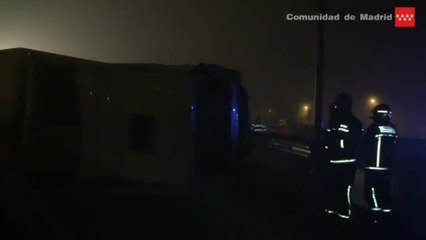 Un accidente de dos camiones en la M-50 bloquea el tráfico durante horas