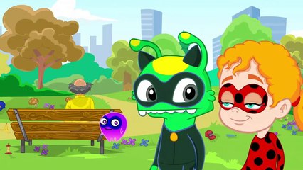 Aprende los colores reciclando con los Dibujos infantiles de Groovy el Marciano y Phoebe