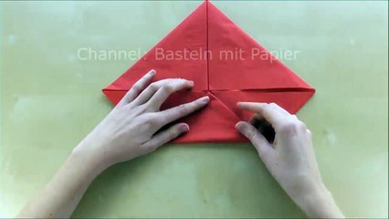 Servietten falten Rose. Osterdeko selber machen