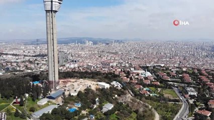 Dördüncü Parçası da Monte Edilen Çamlıca Kulesi Havadan Görüntülendi