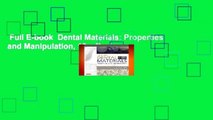 Full E-book  Dental Materials: Properties and Manipulation, 10e  Review