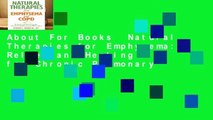 About For Books  Natural Therapies for Emphysema: Relief and Healing for Chronic Pulmonary