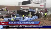 Sancaktepe  Kuzey Marmara Otoyolu'nda TIR devrildi