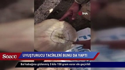 Download Video: Bal kabağına gizlenmiş 3 kilo 150 gram esrar ele geçirildi