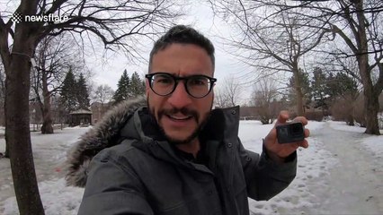 Squirrel steals GoPro and runs up a tree