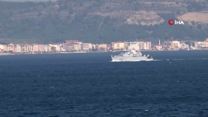 Fransız Mayın Avlama Gemisi Çanakkale Boğazı'ndan Geçti