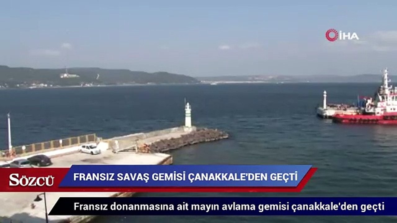 Fransız mayın avlama gemisi Çanakkale Boğazı’ndan geçti