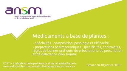 Médicaments à base de plantes: spécialités / préparations pharmaceutiques