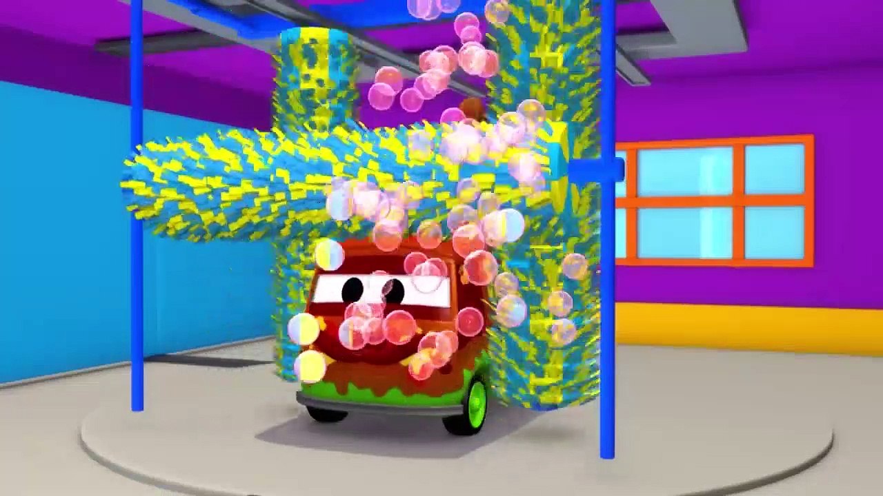 Le Lavage Auto de Ancil la Dépanneuse -  Billy le bulldozer - La Ville des Voitures   Dessin animé