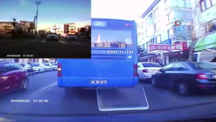 Seyir halindeki sürücüyü yol vermediği iddiasıyla böyle taciz etti