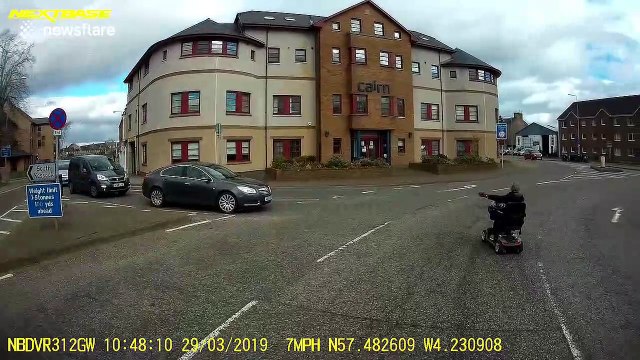 'Kamikaze' Inverness woman zooms around busy roundabout on mobility scooter
