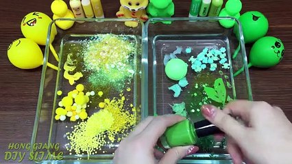 Mixing Random Things Into Clear Slime ! Yellow VS Green Special Series Part 15 Satisfying Slime