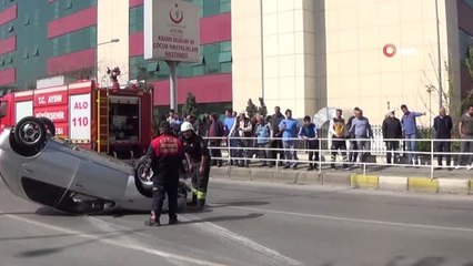 Yayaya Çarpmamak İçin Frene Basınca Takla Attı: 1 Yaralı