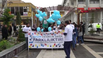 Şırnak Otizme Farkındalık İçin Yürüdüler, Mavi Balonlar Dağıttılar
