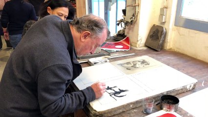 Grégoire Solotareff à l'atelier A fleur de pierre