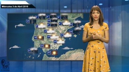El pronóstico del tiempo para el miércoles 3 de abril.