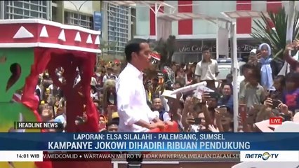 Jokowi Diarak saat Kampanye Akbar di Palembang